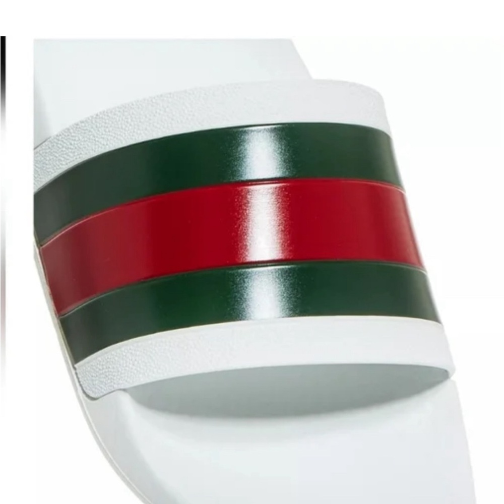 Gucci Pursuit 72 Pool Slides White Rubber 308234 Size 10 - Picture 3 of 10